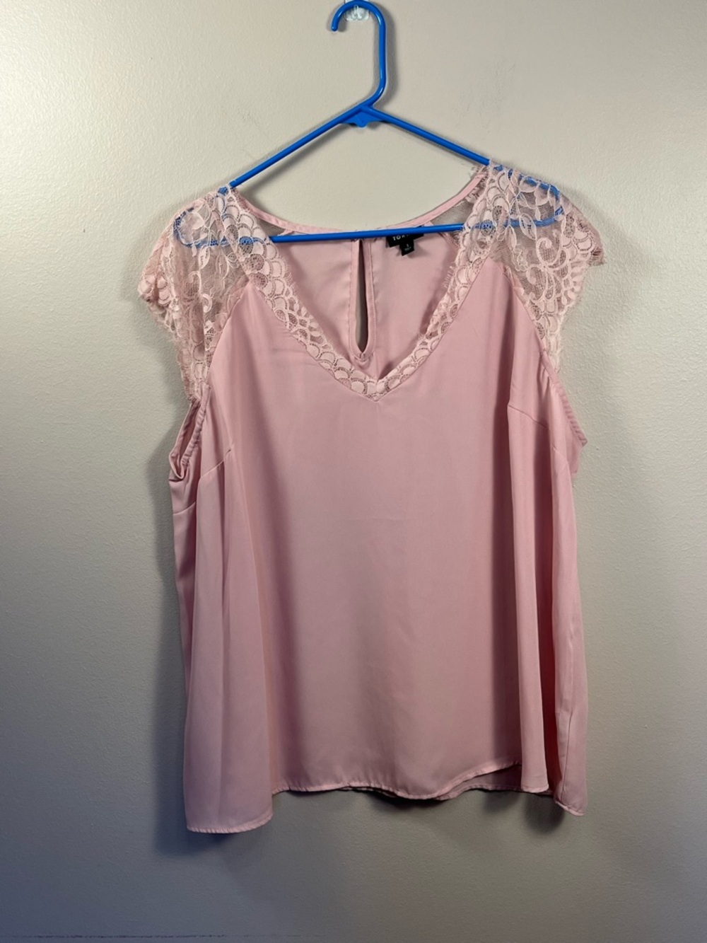 torrid Lace-Trim Sleeveless Shirt - Light Pink